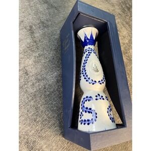 Clase Azul Añejo Empty Bottle 750ml + Original Blue Box – Hand Painted Ceramic